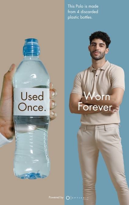 Sustainable style—this polo is made from recycled plastic bottles.
